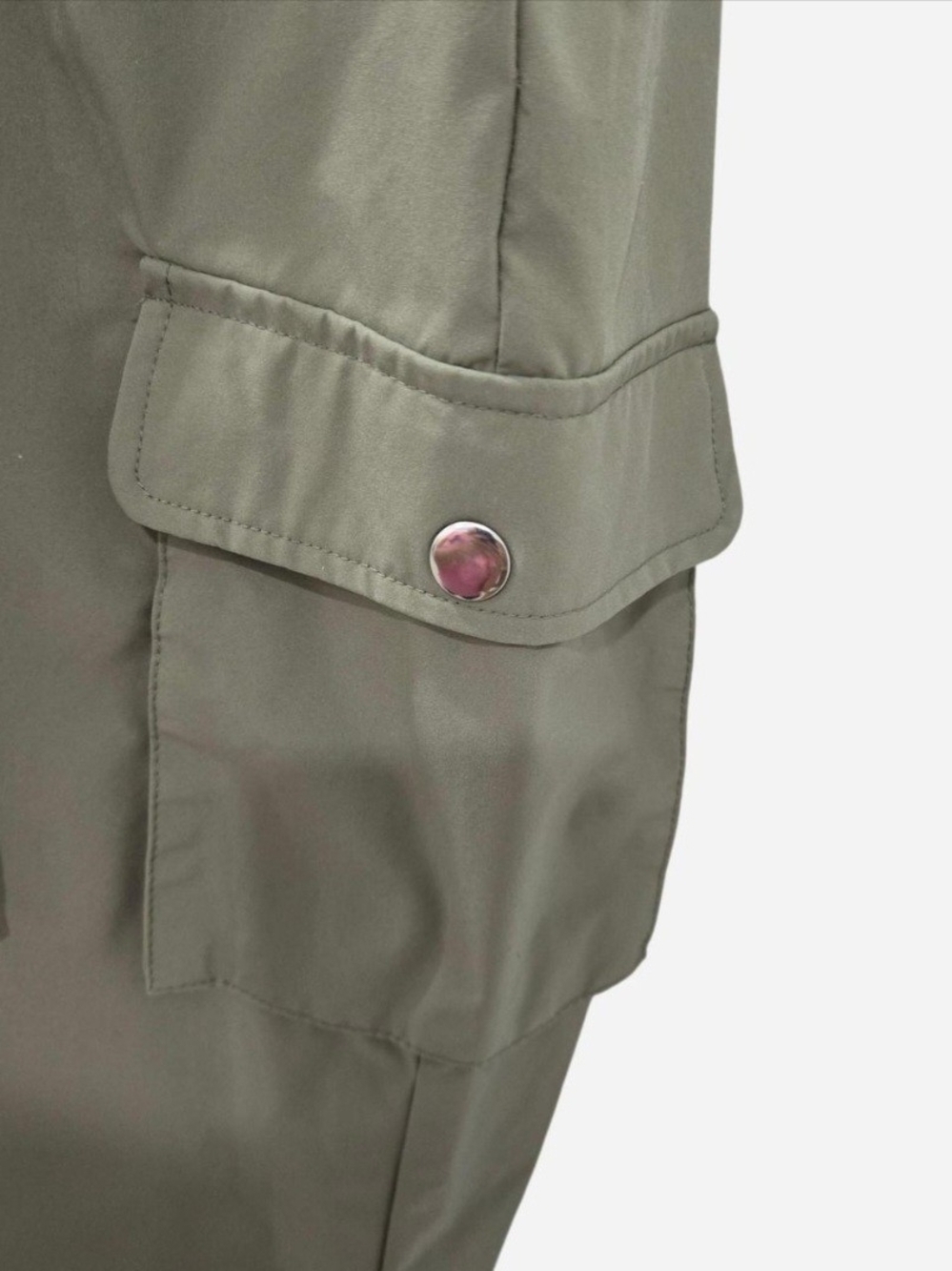 High-Waist Cargo Jumpsuit in Olive Green - Picture 3 of 5